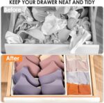 Drawer Organizer Clothes, 8 Pack Dresser Organizer Bins for Baby Clothes, Underwear Sock, Fabric Closet Organization and Storage Dividers for Nursery Bedroom (48 Compartments, Beige) - Image 7