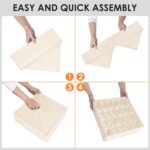 Drawer Organizer Clothes, 8 Pack Dresser Organizer Bins for Baby Clothes, Underwear Sock, Fabric Closet Organization and Storage Dividers for Nursery Bedroom (48 Compartments, Beige) - Image 8