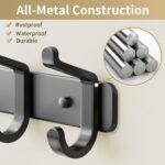 pickpiff Coat Rack Wall Mounted Heavy-Duty: Metal Coat Hanger 6 Hooks for Hanging Hat, Clothes, Robe, Keys, Backpack, Bathroom Towels, Jacket, Purse - Closet, Door, Entryway, Mudroom (Black, 1 Pack) - Image 3