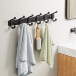 pickpiff Coat Rack Wall Mounted Heavy-Duty: Metal Coat Hanger 6 Hooks for Hanging Hat, Clothes, Robe, Keys, Backpack, Bathroom Towels, Jacket, Purse - Closet, Door, Entryway, Mudroom (Black, 1 Pack) - Image 4