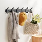pickpiff Coat Rack Wall Mounted Heavy-Duty: Metal Coat Hanger 6 Hooks for Hanging Hat, Clothes, Robe, Keys, Backpack, Bathroom Towels, Jacket, Purse - Closet, Door, Entryway, Mudroom (Black, 1 Pack) - Image 5