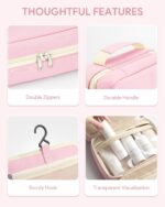 Toiletry bag for women with travel size containers set, hanging toiletry bag for full Size toiletries, Skincare, Shampoo, Makeup Cosmetic Bag Travel Organizer, Water-resistant toiletry bag - Image 4