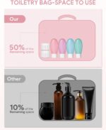 Toiletry bag for women with travel size containers set, hanging toiletry bag for full Size toiletries, Skincare, Shampoo, Makeup Cosmetic Bag Travel Organizer, Water-resistant toiletry bag - Image 5