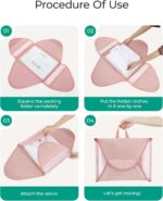 BAGSMART Garment Folder Packing Cubes for Travel, 4 Set Lightweight Travel Cubes for Wrinkle Free, Durable Suitcase Organizers Bag Set for Travel Essentials Baby Pink - Image 4