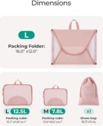 BAGSMART Garment Folder Packing Cubes for Travel, 4 Set Lightweight Travel Cubes for Wrinkle Free, Durable Suitcase Organizers Bag Set for Travel Essentials Baby Pink - Image 6