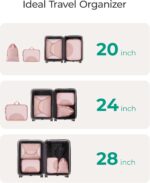 BAGSMART Garment Folder Packing Cubes for Travel, 4 Set Lightweight Travel Cubes for Wrinkle Free, Durable Suitcase Organizers Bag Set for Travel Essentials Baby Pink - Image 7