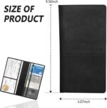 Car Registration and Insurance Holder,PU Leather Car Glove Box Organizer Car Document Holder for ID,Driver's License (Black) - Image 3