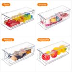 Abiudeng 2 Pack Stackable Refrigerator Organizer Bins with Pull-out Drawer, Drawable Clear Fridge Drawer Organizer with Handle, Plastic Kitchen Pantry Storage Containers - Image 4