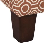 HomePop Upholstered Storage Cube Ottoman with Hinged Lid, Orange Geometric 17" x 17" x 18" - Image 11