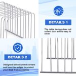 6 Pcs Desktop Organizer Wire Desk File Organizer Vertical Metal Stand up File Stand for Office Home, 11 Sections (Silver) - Image 5