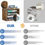 Simple Trending Desk File Organizers, 4-Tier Letter Tray Paper Organizer with File Holder, Wooden Paper Sorter for Office Supplies, Rustic Brown - Image 6