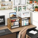 Simple Trending Desk File Organizers, 4-Tier Letter Tray Paper Organizer with File Holder, Wooden Paper Sorter for Office Supplies, Rustic Brown - Image 7