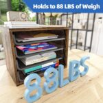 Simple Trending Desk File Organizers, 4-Tier Letter Tray Paper Organizer with File Holder, Wooden Paper Sorter for Office Supplies, Rustic Brown - Image 8