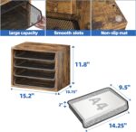 Simple Trending Desk File Organizers, 4-Tier Letter Tray Paper Organizer with File Holder, Wooden Paper Sorter for Office Supplies, Rustic Brown - Image 9