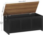 HOOBRO Storage Bench, 39.3" Retro Wooden Storage Chest, Wooden Storage Trunk, Toy Chest with Lift Top, Multifunctional Entryway Organizer, for Entryway, Living Room, Black and Walnut BH141CW01 - Image 4