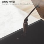 HOOBRO Storage Bench, 39.3" Retro Wooden Storage Chest, Wooden Storage Trunk, Toy Chest with Lift Top, Multifunctional Entryway Organizer, for Entryway, Living Room, Black and Walnut BH141CW01 - Image 6