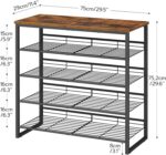 HOOBRO Shoe Rack, 5 Tier Shoe Organizer for Front Door Entrance, Shoe Shelf with Adjustable Tilt Angle, Holds 16-20 Pairs, for Entryway, Garage, Closet, Rustic Brown and Black BF08XJ01 - Image 4