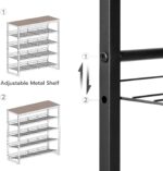 HOOBRO Shoe Rack, 5 Tier Shoe Organizer for Front Door Entrance, Shoe Shelf with Adjustable Tilt Angle, Holds 16-20 Pairs, for Entryway, Garage, Closet, Rustic Brown and Black BF08XJ01 - Image 5