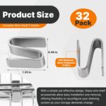 32 Pack Connecting S Hook for Wire Shelf System,Wire Shelf S Hooks - Heavy Duty 304 Stainless Steel - for Warehouses Shopping Malls Garden Places - Image 5