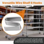 32 Pack Connecting S Hook for Wire Shelf System,Wire Shelf S Hooks - Heavy Duty 304 Stainless Steel - for Warehouses Shopping Malls Garden Places - Image 6