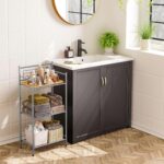 LEEDA 3-Tier Metal Shelving Unit, Sturdy Bathroom Storage Shelf & Free Standing Towel Rack with Adjustable Feet, Open Floor Shelves for Small Space in Bathroom, Kitchen, Office, Silver-Gray - Image 4