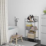 LEEDA 3-Tier Metal Shelving Unit, Sturdy Bathroom Storage Shelf & Free Standing Towel Rack with Adjustable Feet, Open Floor Shelves for Small Space in Bathroom, Kitchen, Office, Silver-Gray - Image 6