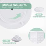 360 Rotating Makeup Organizer,DIY Adjustable Spinning Holder,Foldable Cosmetic Storage Display box,Large Capacity Make up Caddy Shelf,Fits Countertop Vanity and Bathroom (WHITE) - Image 4