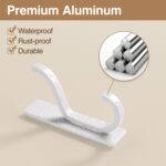 pickpiff Adhesive Wall Coat Hooks - Heavy Duty Stick-On Door Hanger, Metal Hook for Hanging Towel,Purse, Robe, Backpack, Jacket, Clothes - for Bathroom,Dorm, Closet, Kitchen - White, 4 Pack - Image 5