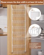 LAMU Over The Door Pantry Organizers and Storage, 8-Tier Hanging Spice Rack, Home & Kitchen Storage Shelves for Cabinet, Large Capacity Seasoning Organizer, Laundry Room Organization, White - Image 3