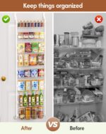 LAMU Over The Door Pantry Organizers and Storage, 8-Tier Hanging Spice Rack, Home & Kitchen Storage Shelves for Cabinet, Large Capacity Seasoning Organizer, Laundry Room Organization, White - Image 5