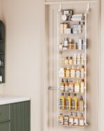 LAMU Over The Door Pantry Organizers and Storage, 8-Tier Hanging Spice Rack, Home & Kitchen Storage Shelves for Cabinet, Large Capacity Seasoning Organizer, Laundry Room Organization, White - Image 7