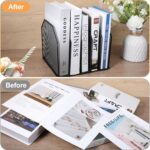 2 Pcs Vertical File Organizer for Desk - Metal Mesh Holder with 5 Compartments, File Folder Rack & Document Storage Stand - 9.3" x 8.5" x 7.9" - Image 7