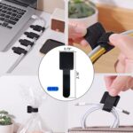 ELII 302PCS Cable Management Kit 4 Cable Sleeve,45Cable Clips,11Cable Holders,22 Roll Cable Organizer Straps and 200 Fastening Cable Ties,20 Cable Zip Tie Mounts Computer Under Desk (Black) - Image 6