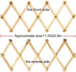 AMAPON Accordion Style Expandable Wall Wooden Coat Rack 13 Hooks (Pegs) Hang Hats Jackets Coffee Mug Purses Necklaces Towels Cap Leash Scarves Data Line Kitchenware - Image 3