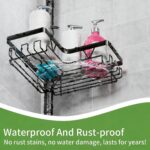 Taozun Shower Caddy Organizer Tension Pole, Rustproof 2 Towel Bars and 4 Adjustable Shelves, 25-114.2 Inch No-Drill Quick Installation, Extra Soap Dish for Bathroom Storage Black - Image 4