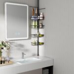 Taozun Shower Caddy Organizer Tension Pole, Rustproof 2 Towel Bars and 4 Adjustable Shelves, 25-114.2 Inch No-Drill Quick Installation, Extra Soap Dish for Bathroom Storage Black - Image 7