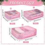 Silkfly 12 Pcs Packing Cubes for Suitcase Travel Luggage Bags Bulk Mesh Organizer Set for Hiking Camping Backpacking Clothes Accessories (Pink,XL, L, M Size) - Image 3