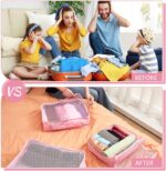 Silkfly 12 Pcs Packing Cubes for Suitcase Travel Luggage Bags Bulk Mesh Organizer Set for Hiking Camping Backpacking Clothes Accessories (Pink,XL, L, M Size) - Image 5