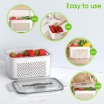 Fruit Storage Containers for Fridge - 5 Size Berry Containers for Fridge Keep Fresh with Colanders and Vent Handle Lids, Clear Vegetable Storage Containers for Refrigerator, Lettuce Keeper - Image 4