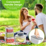 Fruit Storage Containers for Fridge - 5 Size Berry Containers for Fridge Keep Fresh with Colanders and Vent Handle Lids, Clear Vegetable Storage Containers for Refrigerator, Lettuce Keeper - Image 5