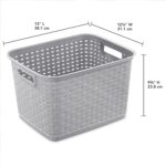 Sterilite 6-Pack Tall Weave Basket, Woven Plastic Storage Baskets for Organization, Cement Gray - Organizing Bin Containers with Handles for Bedroom, Bathroom, Dorm, Laundry Room, and Closet - Image 3