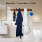 Rustic 32.2" Large Coat Rack Wall Mount, Long Wood Coat Hooks Wall Mount with 8 Triple Hooks, Heavy Duty Wooden for Entryway, Farmhouse Hanging Jackets, Coats, Hats, Bags,Towel - Image 5