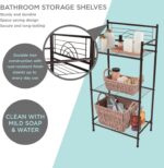 Bath Bliss 3 Tier Storage Shelf | Freestanding | Dimensions: 17.3"x 10.6"x 35.8 | Free Standing | Rust Resistant | Bathroom Storage | Easy to Assemble - Image 4