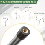 Clothing Hook Pole,51 Inch Closet Pole Reach with Hook Stainless Steel Sponge Handle Length Clothes Hook Pole Get Clothes From High Places Be Used Shutters Ceiling - Image 5