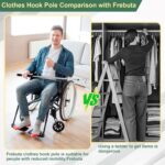 Clothing Hook Pole,51 Inch Closet Pole Reach with Hook Stainless Steel Sponge Handle Length Clothes Hook Pole Get Clothes From High Places Be Used Shutters Ceiling - Image 7