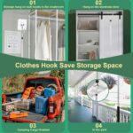 Clothing Hook Pole,51 Inch Closet Pole Reach with Hook Stainless Steel Sponge Handle Length Clothes Hook Pole Get Clothes From High Places Be Used Shutters Ceiling - Image 9