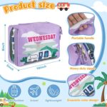 Paterr 7 Pcs Packing Cubes for Travel Kids Days of Week Compression Packing Cubes Colorful Luggage Organizers Suitcase Camp (Car) - Image 3