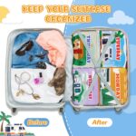 Paterr 7 Pcs Packing Cubes for Travel Kids Days of Week Compression Packing Cubes Colorful Luggage Organizers Suitcase Camp (Car) - Image 7