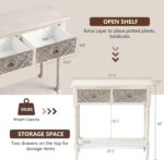 COSIEST Console Table with 2 Drawers, MDF Narrow Entryway Table with Storage Shelf, Wood Accent Sofa Table for Living Room, Entrance, Hallway, Couch, Light Grey - Image 3