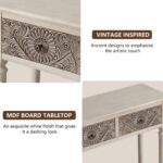COSIEST Console Table with 2 Drawers, MDF Narrow Entryway Table with Storage Shelf, Wood Accent Sofa Table for Living Room, Entrance, Hallway, Couch, Light Grey - Image 4